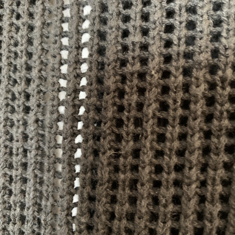 James Perse Black Open Front Cardigan Open Knit Size 1/ Small Front Pockets - Picture 9 of 9